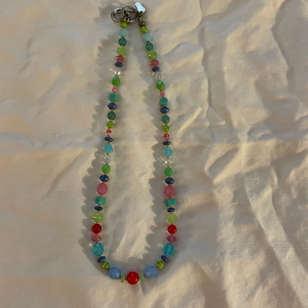 Beaded multi-color necklace, 16”.